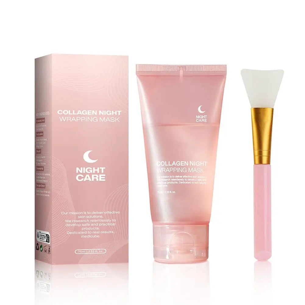 75ML Collagen Peel-Off Mask Moisturizing Firming Night Wrapping Mask Gel Face Deep Cleansing Mask Wrinkle Repair Skin Care