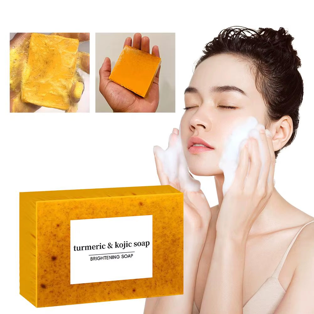 Turmeric Kojic Acid Soap Facial Cleaning Lemon Soap Moisturizing Turmeric Soap Cleaning Soap for Face Body Skin Care
