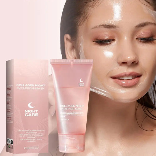75ML Collagen Peel-Off Mask Moisturizing Firming Night Wrapping Mask Gel Face Deep Cleansing Mask Wrinkle Repair Skin Care