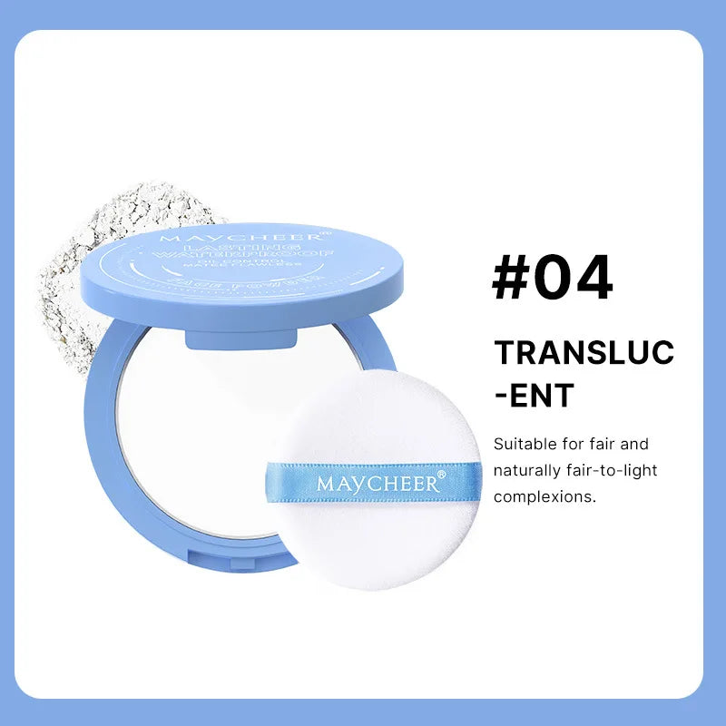 MAYCHEER Oil Control Matte Face Powder Long Lasting Setting Face Makeup with Mirror Pressed Powder