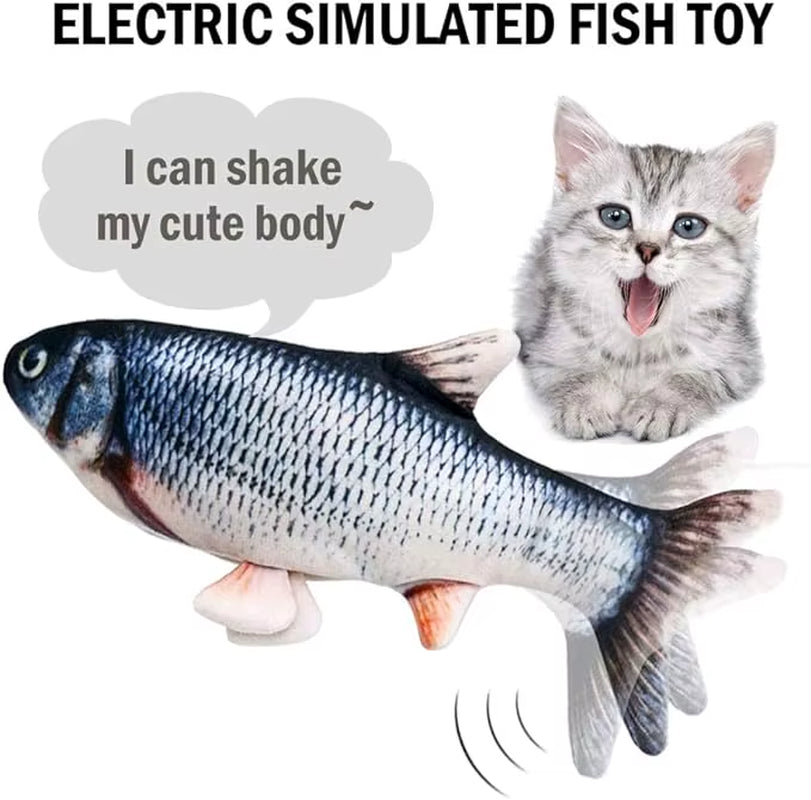 Electric Baby Sleeping Fish Toy 2.0 Non-Stop Auto Flopping Floppy Fish Cat Toy USB Rechargeable Wiggle Plush Toy for Baby & Cat