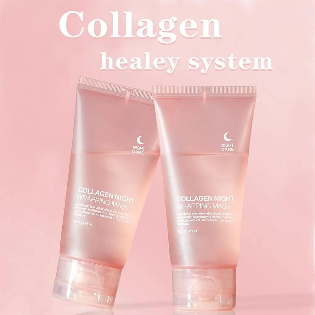 75ML Collagen Peel-Off Mask Moisturizing Firming Night Wrapping Mask Gel Face Deep Cleansing Mask Wrinkle Repair Skin Care