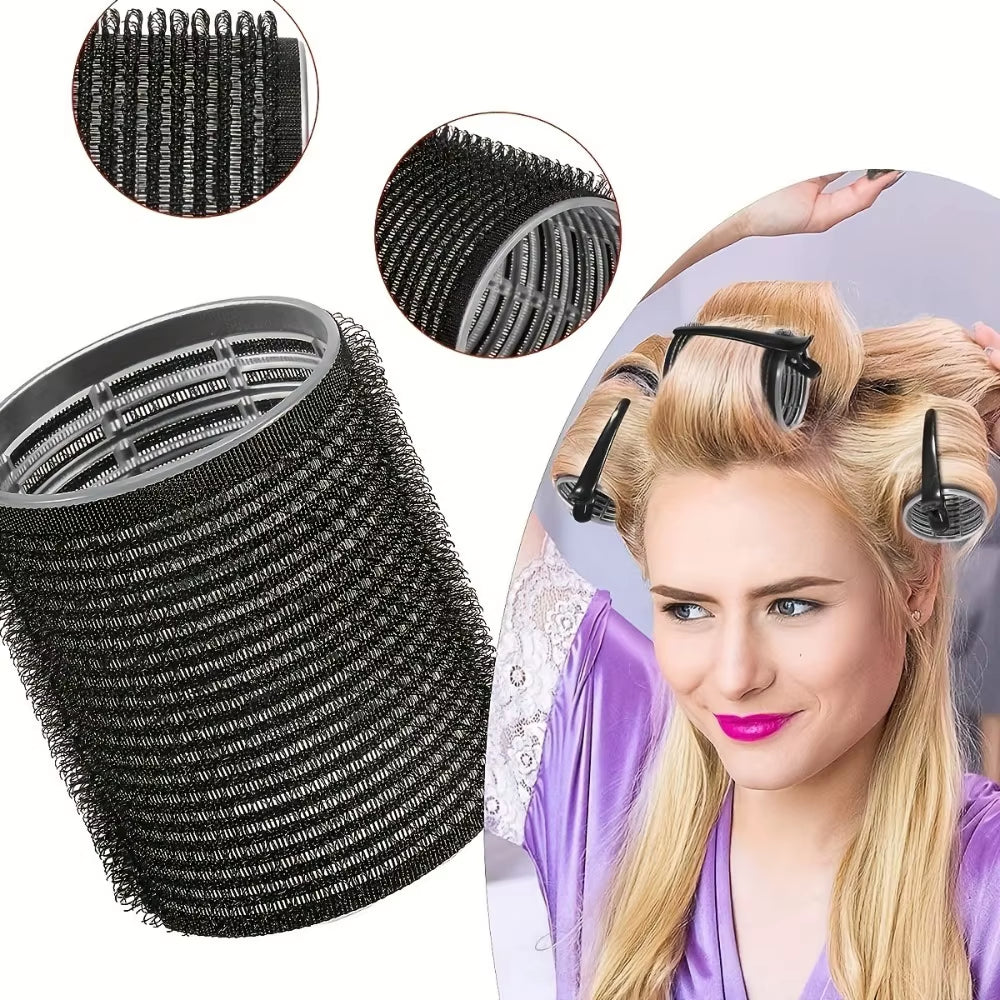 30Pcs Heatless Hair Styling Kit Self-Grip Rollers 18Pcs Hair Rollers & 12Pcs Clips DIY Easy to Use Hair Care Beauty Tools