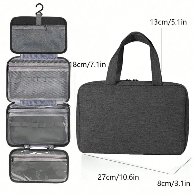 Waterproof Hanging Hook Toiletry Bag Large Folding Handbag Travel Makeup Cosmetic Razor Storage Organizer Case Bathroom Supplies