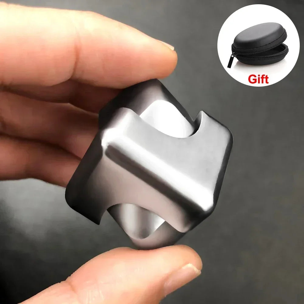 Alloy Cube Spinner Fingertip Gyroscope Fidget anti Stress Toys Adult Office Home Travel Portable Stress Relief Toys Xmas Gifts