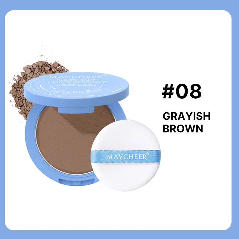 MAYCHEER Oil Control Matte Face Powder Long Lasting Setting Face Makeup with Mirror Pressed Powder