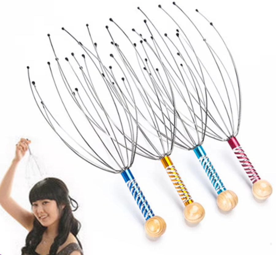 Octopus Head Massager Scalp Massager Relaxation Relief Body Massager Remove Muscle Tension Tiredness Metal Head Relax Massager