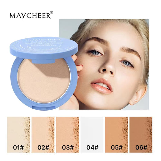 MAYCHEER Oil Control Matte Face Powder Long Lasting Setting Face Makeup with Mirror Pressed Powder