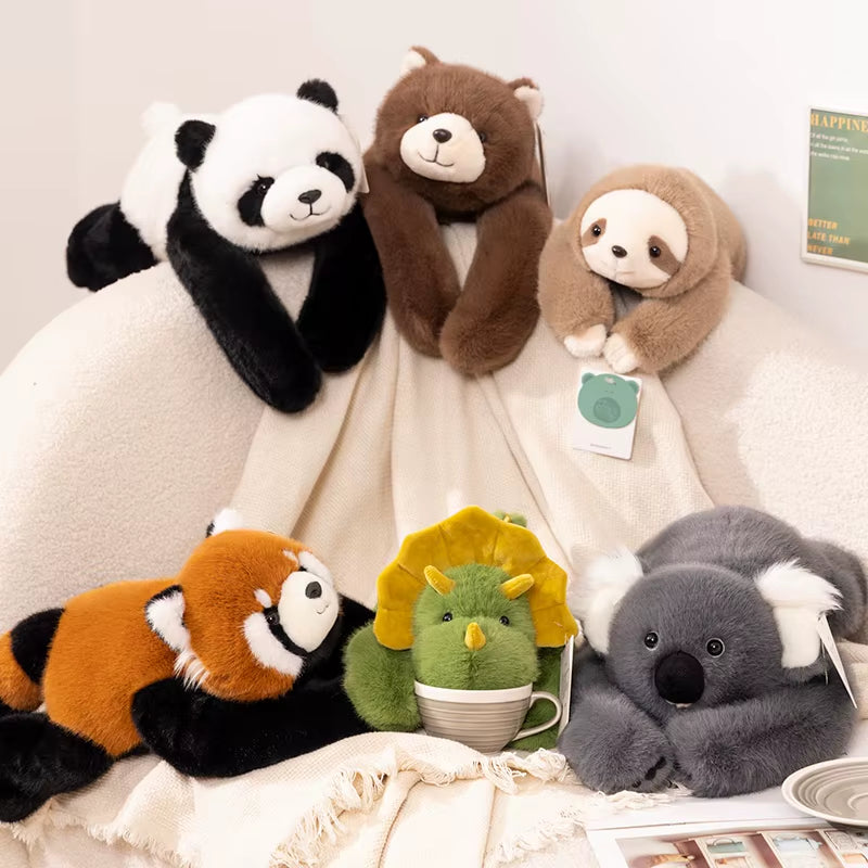 65Cm Kawaii High Quality Forest Animal Plush Doll Pillow Soft Long-Arm Raccoon Dinosaur Sloth Panda Koala Plush Toy Home Decor