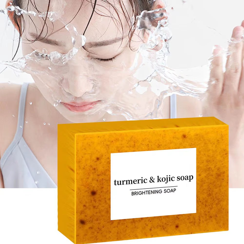 Turmeric Kojic Acid Soap Facial Cleaning Lemon Soap Moisturizing Turmeric Soap Cleaning Soap for Face Body Skin Care
