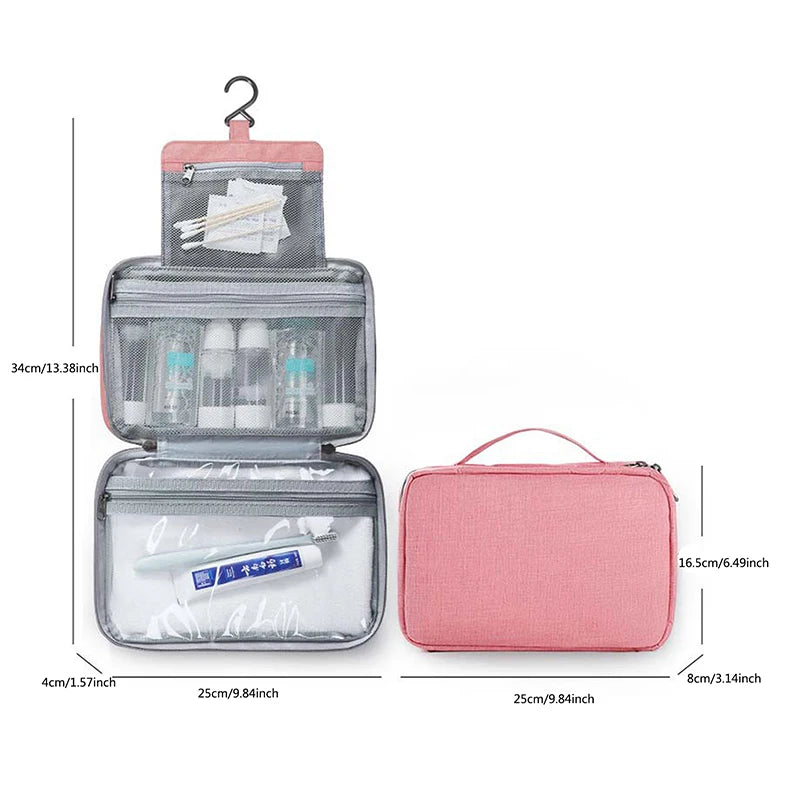 Waterproof Hanging Hook Toiletry Bag Large Folding Handbag Travel Makeup Cosmetic Razor Storage Organizer Case Bathroom Supplies