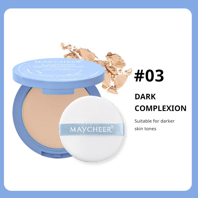 MAYCHEER Oil Control Matte Face Powder Long Lasting Setting Face Makeup with Mirror Pressed Powder
