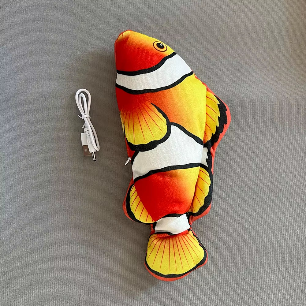 Electric Baby Sleeping Fish Toy 2.0 Non-Stop Auto Flopping Floppy Fish Cat Toy USB Rechargeable Wiggle Plush Toy for Baby & Cat