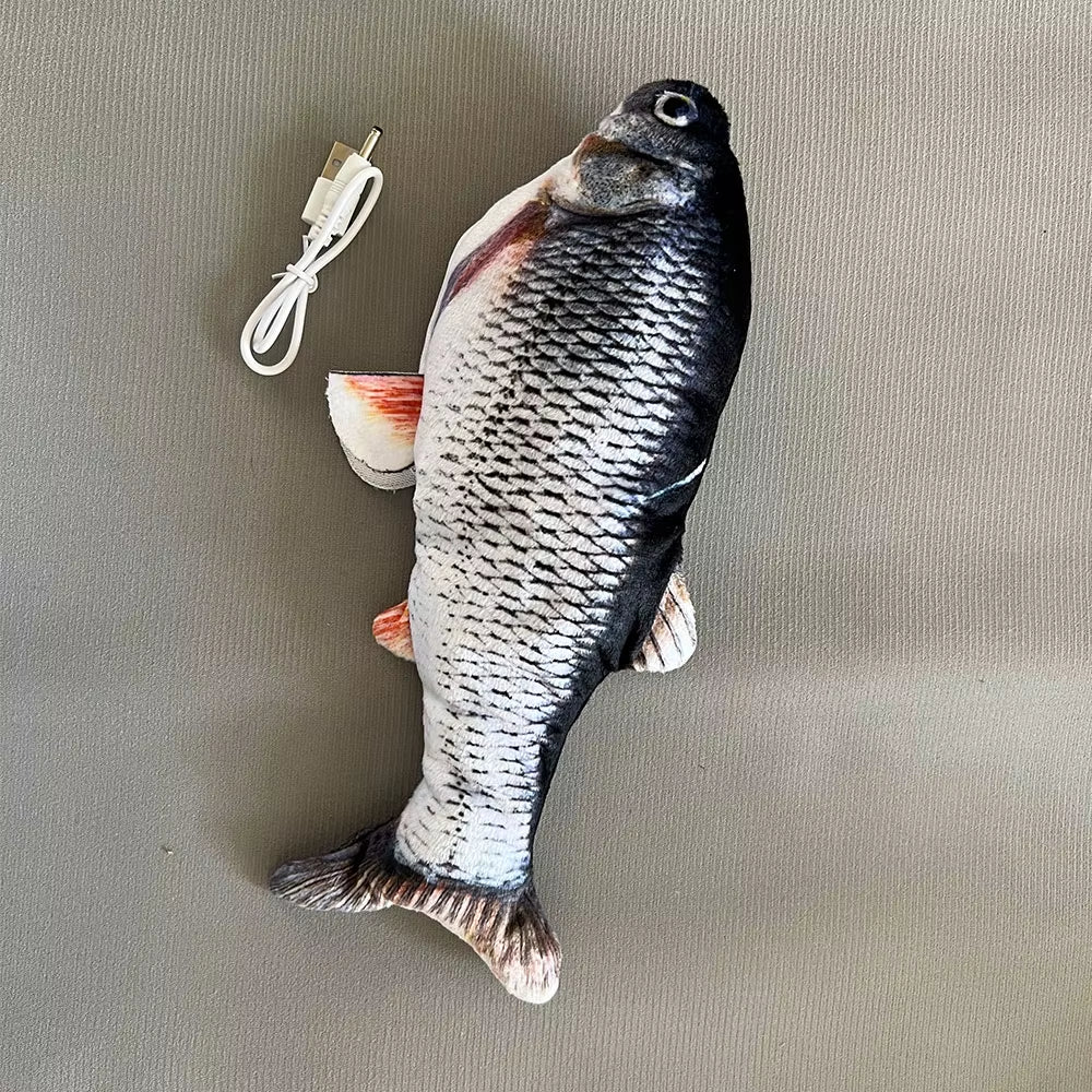 Electric Baby Sleeping Fish Toy 2.0 Non-Stop Auto Flopping Floppy Fish Cat Toy USB Rechargeable Wiggle Plush Toy for Baby & Cat