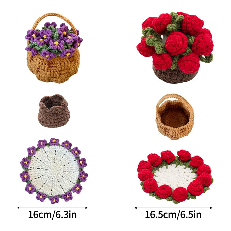 Mini Rose Bouquet Coaster Crochet Coaster Rose Flower Placemat Cup Pad Tea Coaster Mother'S Day Gift Crochet Flower