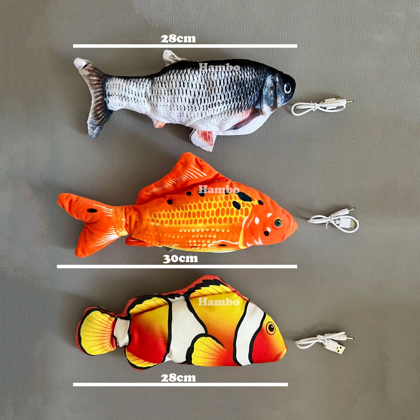 Electric Baby Sleeping Fish Toy 2.0 Non-Stop Auto Flopping Floppy Fish Cat Toy USB Rechargeable Wiggle Plush Toy for Baby & Cat