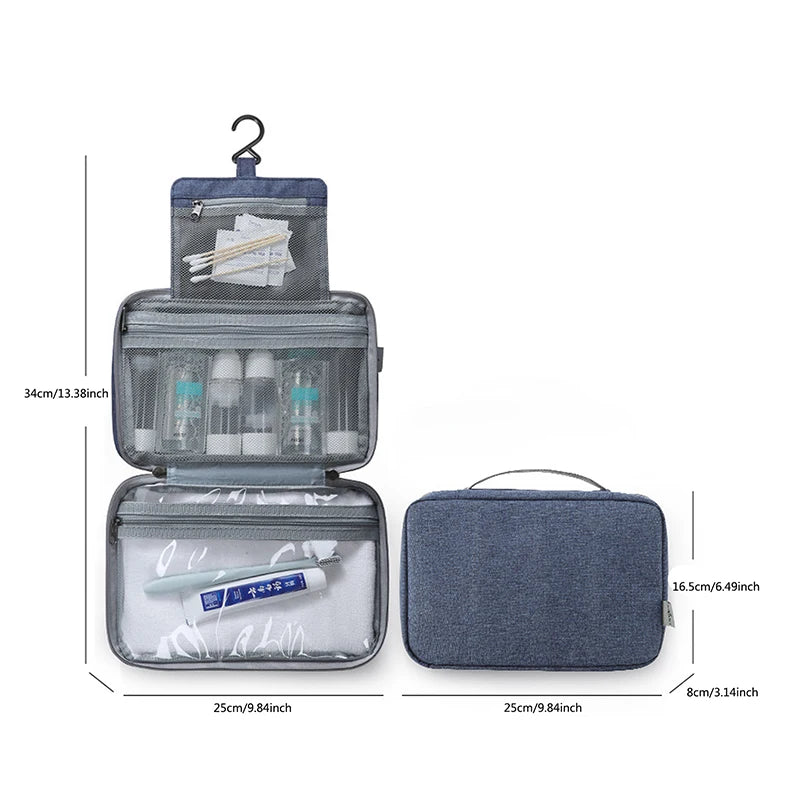 Waterproof Hanging Hook Toiletry Bag Large Folding Handbag Travel Makeup Cosmetic Razor Storage Organizer Case Bathroom Supplies