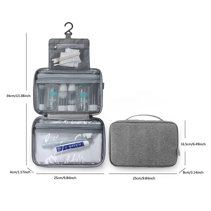 Waterproof Hanging Hook Toiletry Bag Large Folding Handbag Travel Makeup Cosmetic Razor Storage Organizer Case Bathroom Supplies