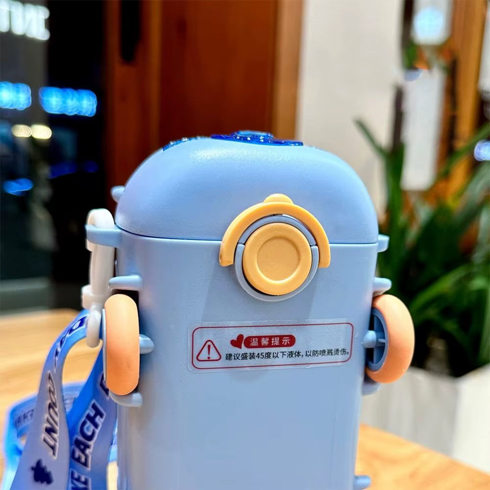 Cartoon Bus Straw Cup Cute Large Capacity Outdoors Car Water Cup Children Drinkware Bounce Straw Kettle
