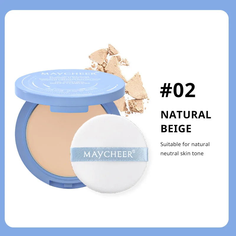 MAYCHEER Oil Control Matte Face Powder Long Lasting Setting Face Makeup with Mirror Pressed Powder