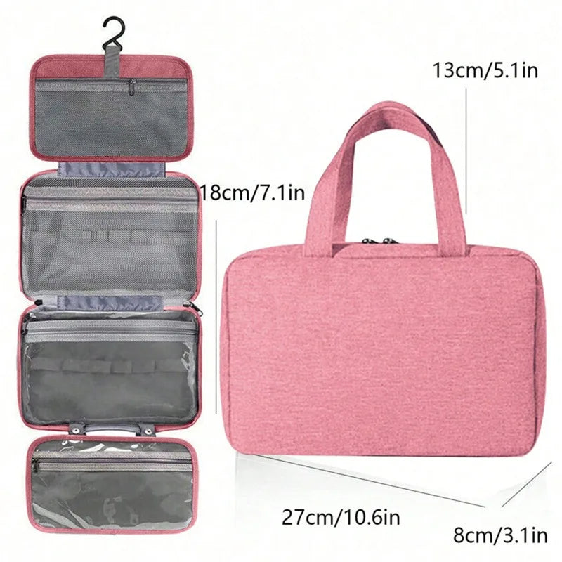 Waterproof Hanging Hook Toiletry Bag Large Folding Handbag Travel Makeup Cosmetic Razor Storage Organizer Case Bathroom Supplies