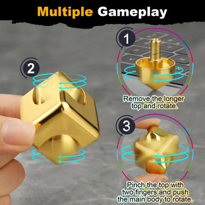 Alloy Cube Spinner Fingertip Gyroscope Fidget anti Stress Toys Adult Office Home Travel Portable Stress Relief Toys Xmas Gifts