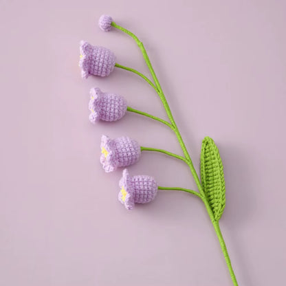 Hand Woven Roses Tulip Simulation Flower Preparation Handmade Flower Diy Wool Knitting Homemade Crochet Bouquet Finished Product