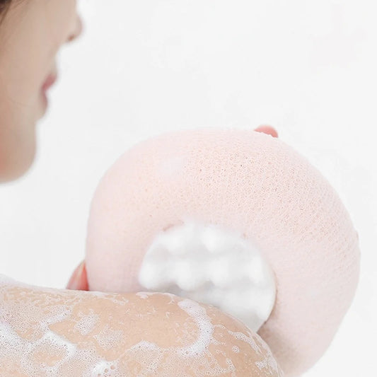 Bath Ball round Sunflower Shape Shower Ball with Suction Cup and Handle Exfoliation Shower Sponge Bathroom Accessories