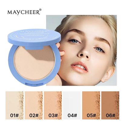 MAYCHEER Oil Control Matte Face Powder Long Lasting Setting Face Makeup with Mirror Pressed Powder