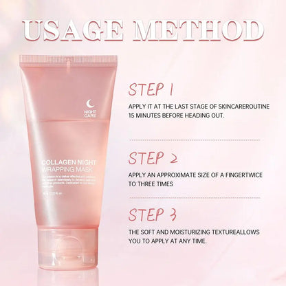 75ML Collagen Peel-Off Mask Moisturizing Firming Night Wrapping Mask Gel Face Deep Cleansing Mask Wrinkle Repair Skin Care