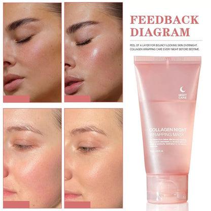 75ML Collagen Peel-Off Mask Moisturizing Firming Night Wrapping Mask Gel Face Deep Cleansing Mask Wrinkle Repair Skin Care