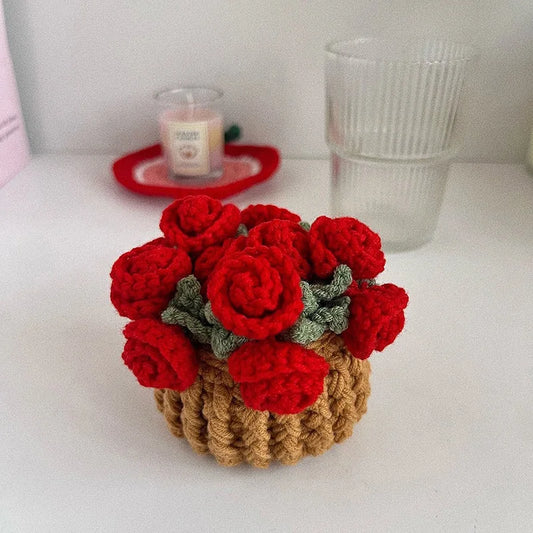 Mini Rose Bouquet Coaster Crochet Coaster Rose Flower Placemat Cup Pad Tea Coaster Mother'S Day Gift Crochet Flower