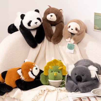 65Cm Kawaii High Quality Forest Animal Plush Doll Pillow Soft Long-Arm Raccoon Dinosaur Sloth Panda Koala Plush Toy Home Decor