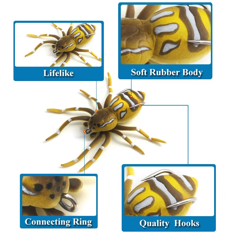 Fishing Lure Floating Spider Soft Bait 4/4.7Cm 3/6G Mini Crankbait Crazy Artificial Bionic Crank Luree Topwater Fake Bait