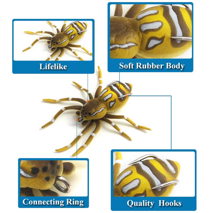 Fishing Lure Floating Spider Soft Bait 4/4.7Cm 3/6G Mini Crankbait Crazy Artificial Bionic Crank Luree Topwater Fake Bait