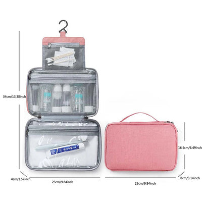 Waterproof Hanging Hook Toiletry Bag Large Folding Handbag Travel Makeup Cosmetic Razor Storage Organizer Case Bathroom Supplies
