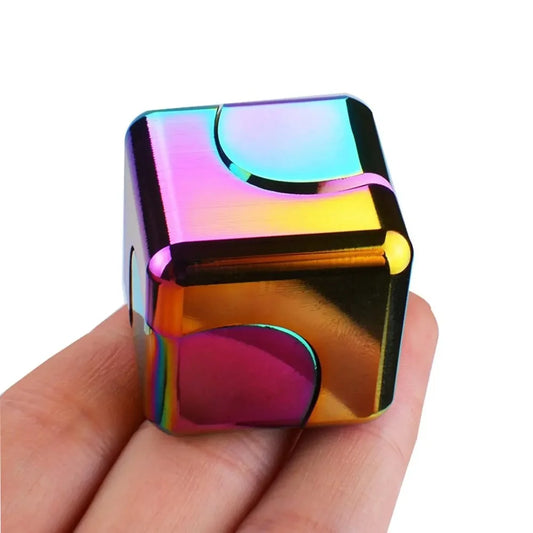 Alloy Cube Spinner Fingertip Gyroscope Fidget anti Stress Toys Adult Office Home Travel Portable Stress Relief Toys Xmas Gifts