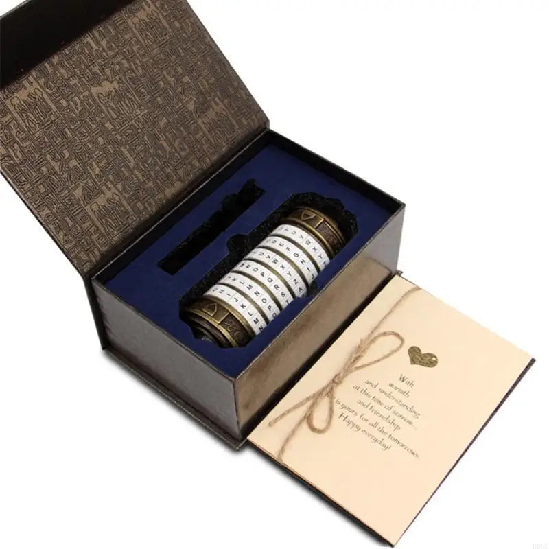 D08C Mini Cryptex Lock Puzzle Box with Secret Compartments Anniversary Wife Gift