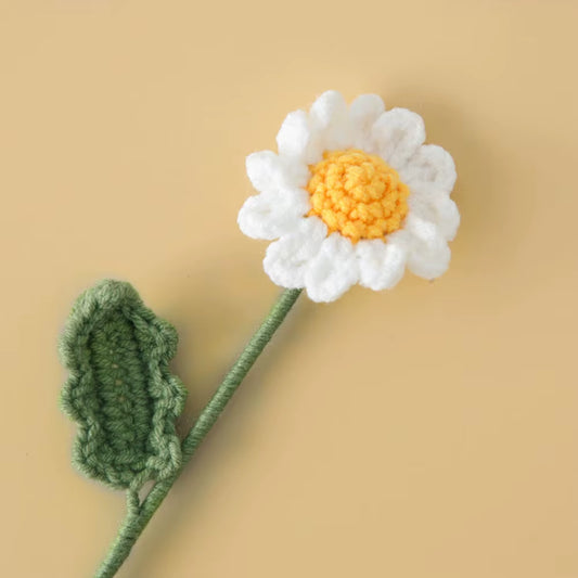 Hand Woven Roses Tulip Simulation Flower Preparation Handmade Flower Diy Wool Knitting Homemade Crochet Bouquet Finished Product