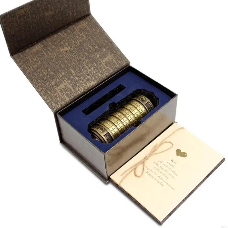 D08C Mini Cryptex Lock Puzzle Box with Secret Compartments Anniversary Wife Gift