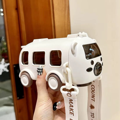 Cartoon Bus Straw Cup Cute Large Capacity Outdoors Car Water Cup Children Drinkware Bounce Straw Kettle